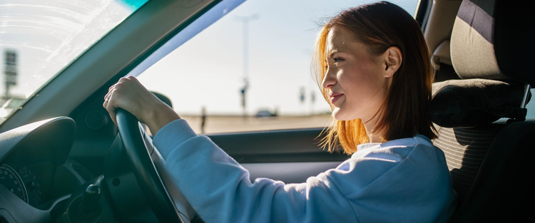 girl driving a car